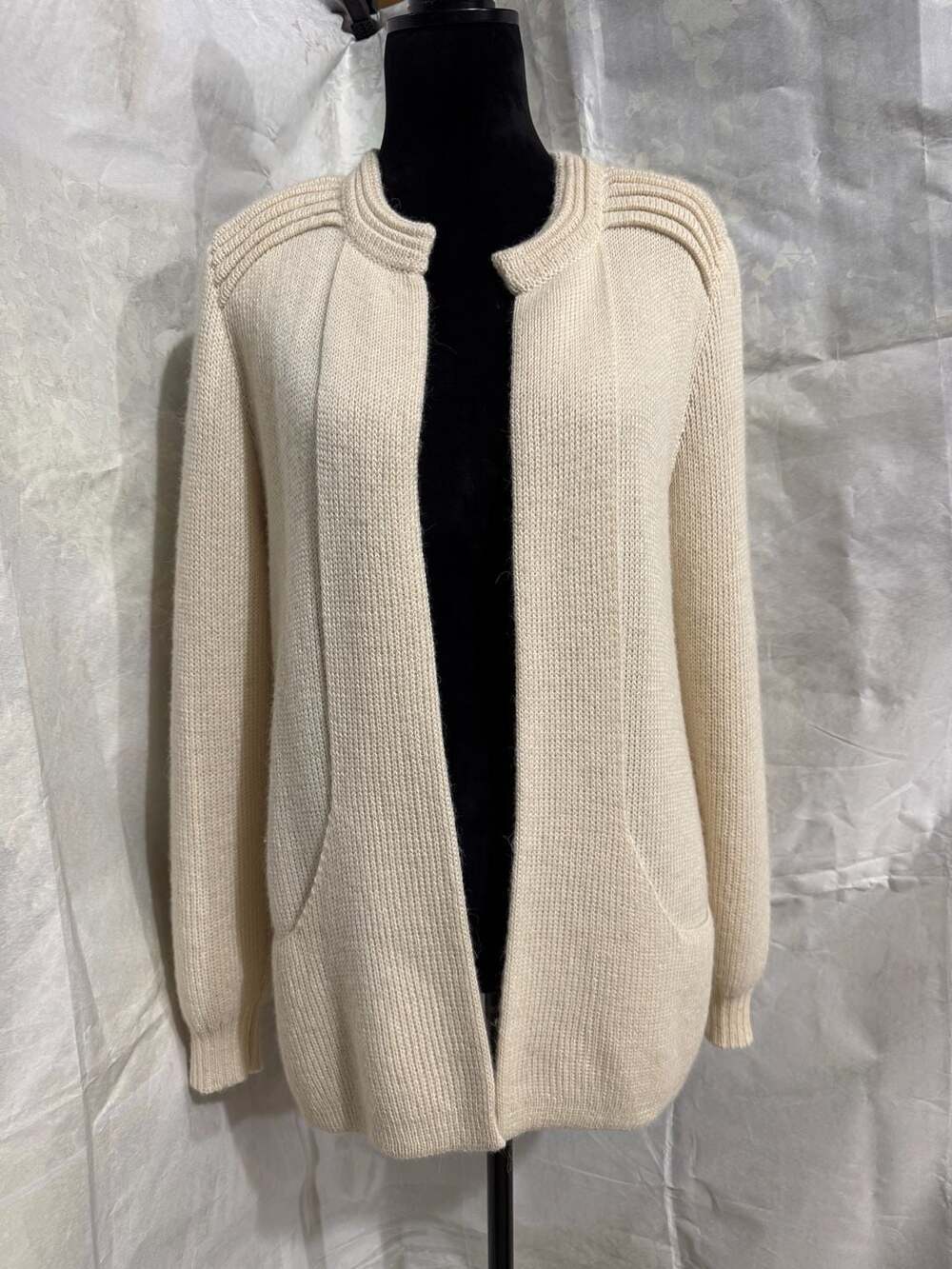 Peruvian Link Alpaca Collection Cream Open Front Cardigan Sweater